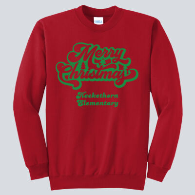 Adult Crewneck - Winter - Merry Christmas Green Thumbnail