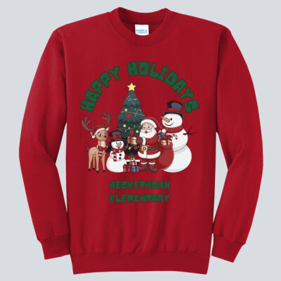 Adult Crewneck - Winter - Happy Holidays Green Thumbnail