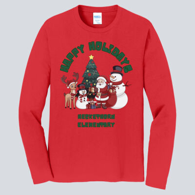  Adult Long Sleeve Shirt - Winter - Happy Holidays Green Thumbnail