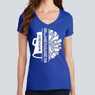 Women's V Neck Tee - Megaphone & Pom-Pom Thumbnail